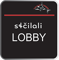 Image of the sign for the Lobby in the Lushootseed language