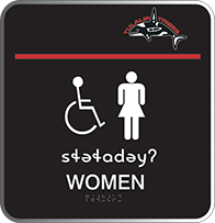 Image of the Womens' room sign in the Lushootseed language