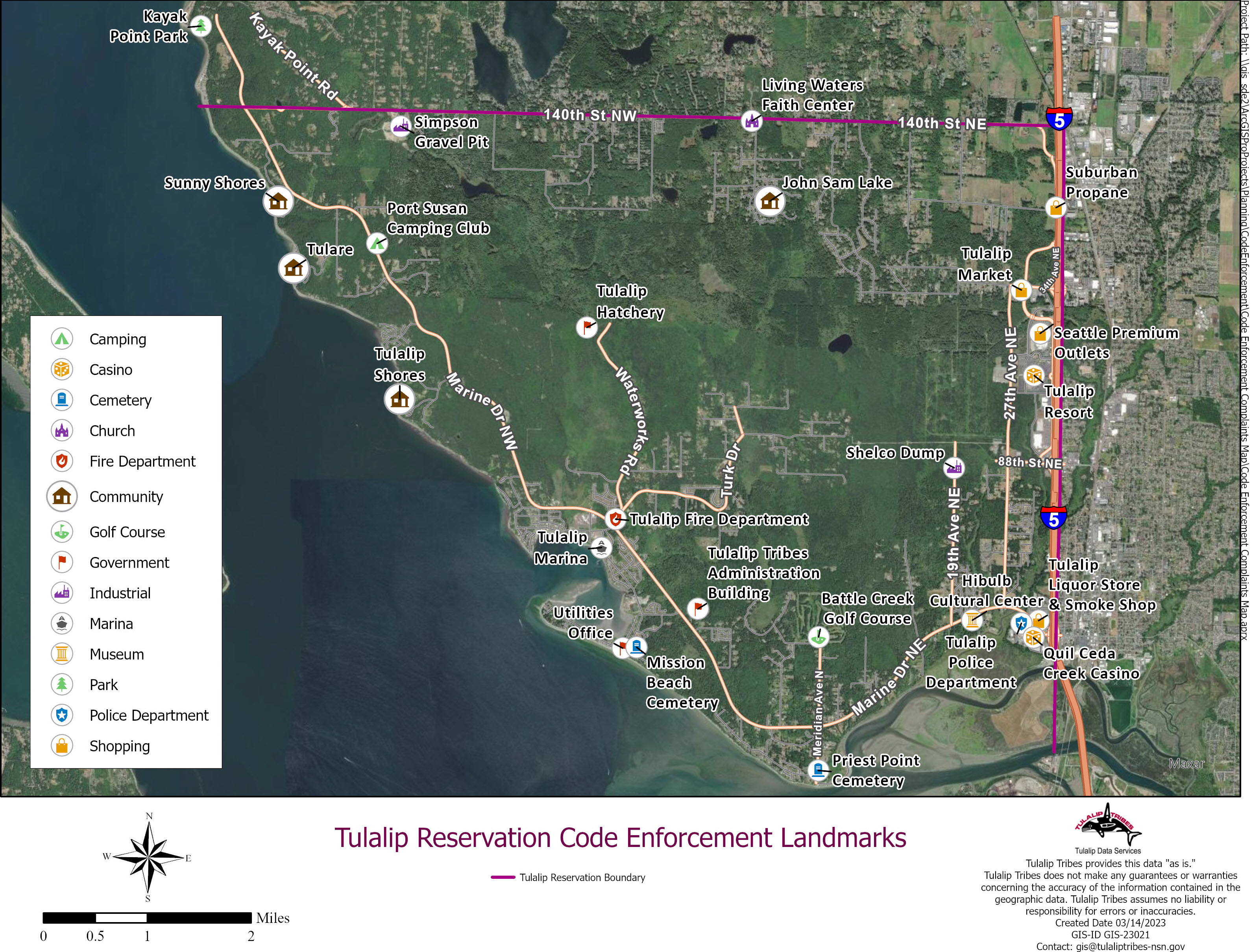 Tulalip Reservation Code Enforcement landmarks map